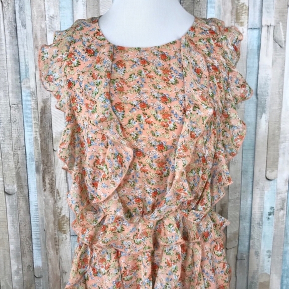Anthropologie Sachin & Babi Senna Floral Ruffle Sundress Size 6 Boho Chic - Picture 4 of 13